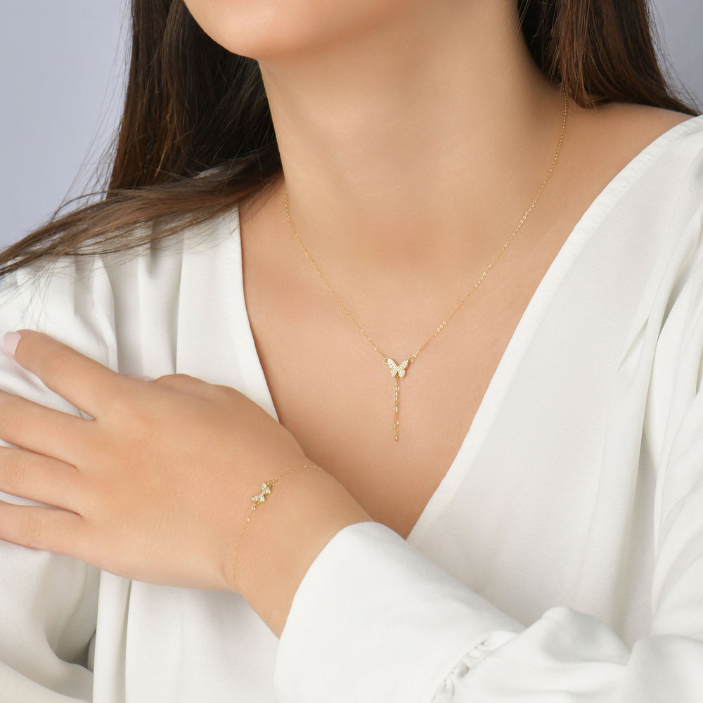 18k Gold Butterfly Set