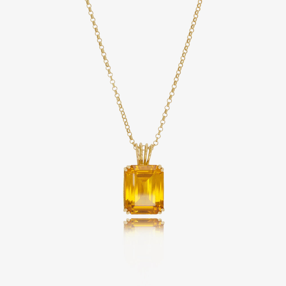 Natural Citrine Necklace in 18k Gold