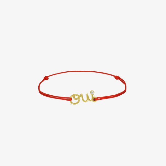 Bracelet Cordon Oui en Or 18K