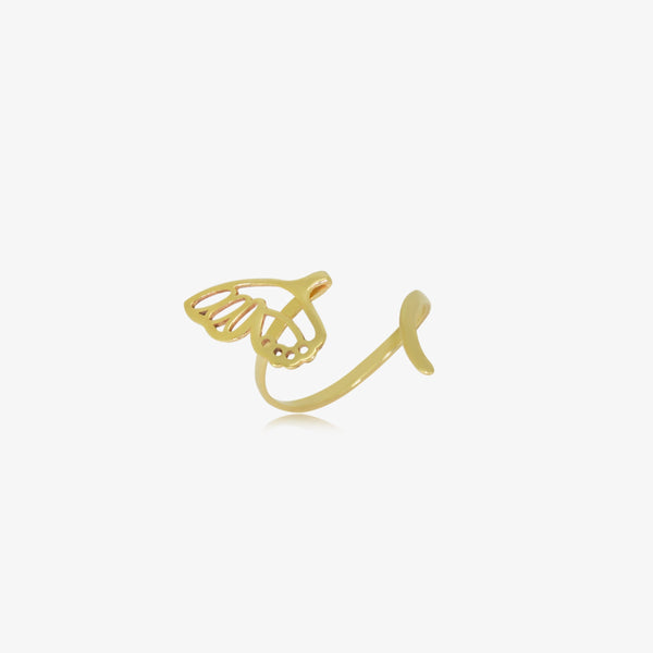 18K Gold Butterfly Ring 